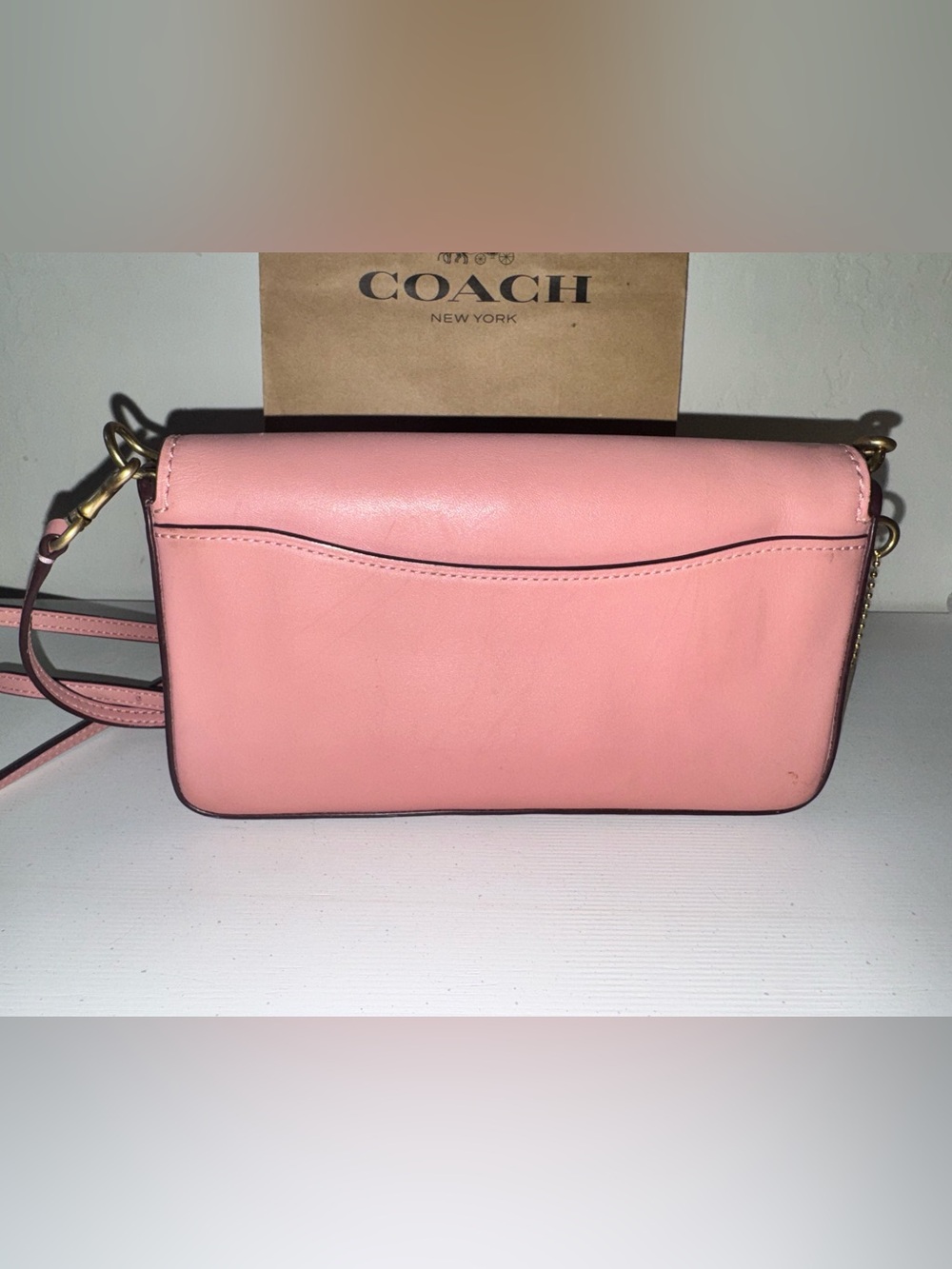 Coach 1941 Dinky Glove tanned Leather Crossbody bag Pink & Oxblood 2018 - 37296 - Picture 10 of 16